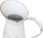 APSOONSELL Rustic White Metal Mini Milk Jug Vase, 7.87 inches tall, with an antique finish, displayed on a surface.
