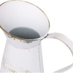 APSOONSELL Rustic White Metal Mini Milk Jug Vase, 7.87 inches tall, with an antique finish, displayed on a surface.