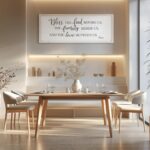 White wooden wall sign with "Bless The Food Before Us" text, in a rustic farmhouse style, 40x11 inches.