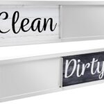 Brothers Bench black and white wood rustic farmhouse dishwasher magnet showing 'CLEAN' side with a sliding indicator