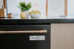 Brothers Bench black and white wood rustic farmhouse dishwasher magnet showing 'CLEAN' side with a sliding indicator