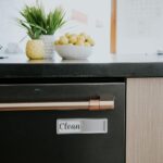 Brothers Bench black and white wood rustic farmhouse dishwasher magnet showing 'CLEAN' side with a sliding indicator