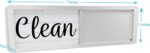 Brothers Bench black and white wood rustic farmhouse dishwasher magnet showing 'CLEAN' side with a sliding indicator