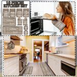 A complete 10-piece Fourluoo farmhouse kitchen decor set featuring brown gray towels, rugs, oven mitts, and pot holders.