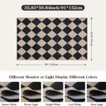 Lahome Black Diamond Checkered Easy Jute 3x5 ft area rug on a porch, showcasing its modern farmhouse pattern.