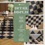 Lahome Black Diamond Checkered Easy Jute 3x5 ft area rug on a porch, showcasing its modern farmhouse pattern.