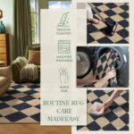 Lahome Black Diamond Checkered Easy Jute 3x5 ft area rug on a porch, showcasing its modern farmhouse pattern.