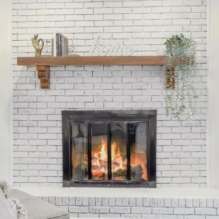 Mkono grey faux eucalyptus plant with long hanging vines in a rectangular galvanized metal pot, displayed on a shelf.