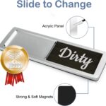 An A-silver Oxepleus Clean Dirty Dishwasher Magnet with a rustic farmhouse design, showing 'Clean' on one side.