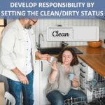 An A-silver Oxepleus Clean Dirty Dishwasher Magnet with a rustic farmhouse design, showing 'Clean' on one side.